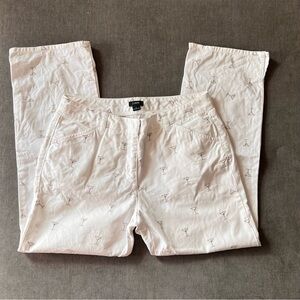 J. Crew Martini Embroidered Favorite Fit Cropped Pants 6 Vintage
